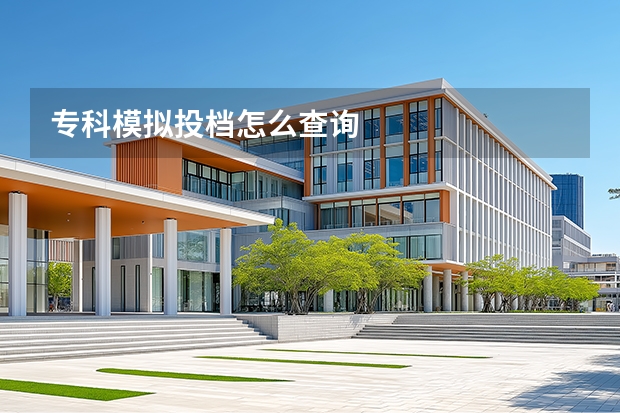 专科模拟投档怎么查询