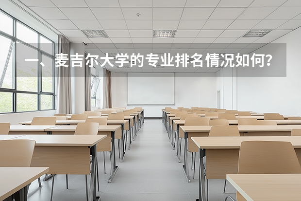 一、麦吉尔大学的专业排名情况如何？