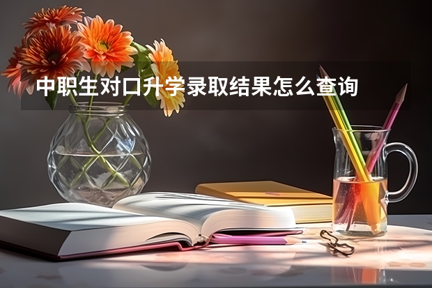 中职生对口升学录取结果怎么查询