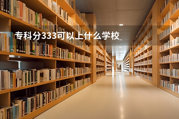 专科分333可以上什么学校